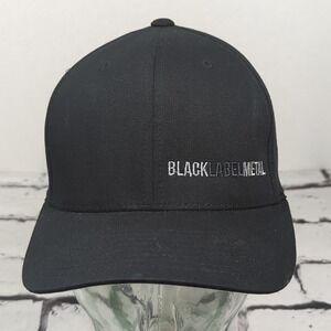 Black Label Metal Fitted S/M Hat Adjustable Ball Cap